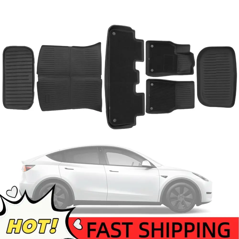 

Car Mats and Cargo Liners TPE Full Set for Tesla Model Y Juniper 2025 2026 5-Seat Automotive Floor Mats for Tesla Accseeories