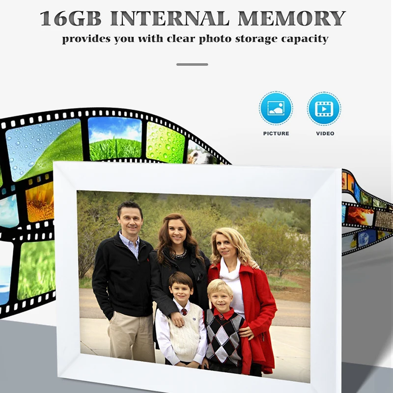 Frameo WIFI fotografia cyfrowa ramka 10.1 Cal ekran dotykowy IPS elektroniczny Album na zdjęcia 16GB chmura obraz udostępnij natychmiast podarunek