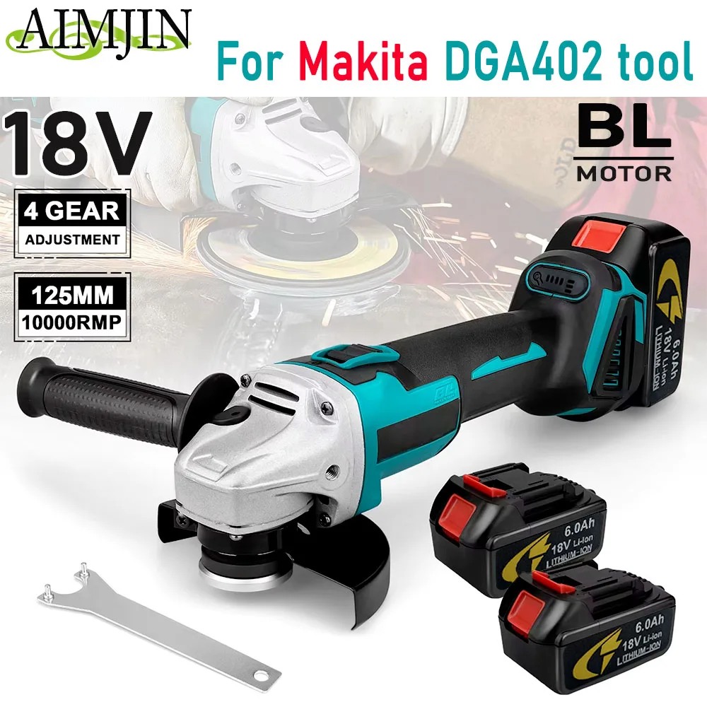 

DGA402 For Makita 18V Brushless Electric Angle Grinder High-Power Polishing Machine Rechargeable Cutting Tool