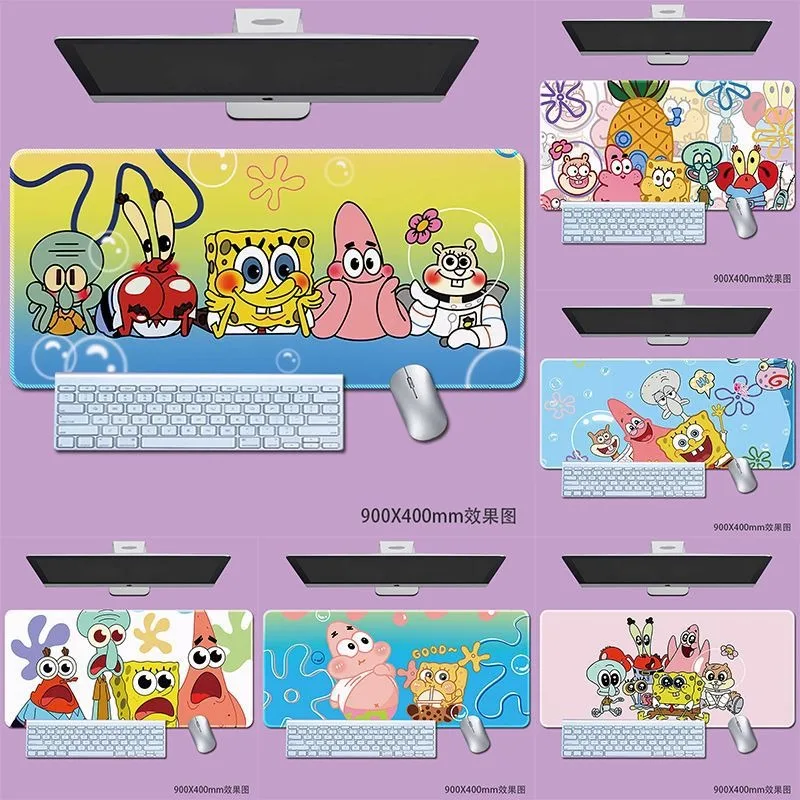 

Kawaii SpongeBob SquarePants Mouse Pad for Girls Cute Cartoon Extra Large Thick Office Desk Pad Laptop Keyboard Pad