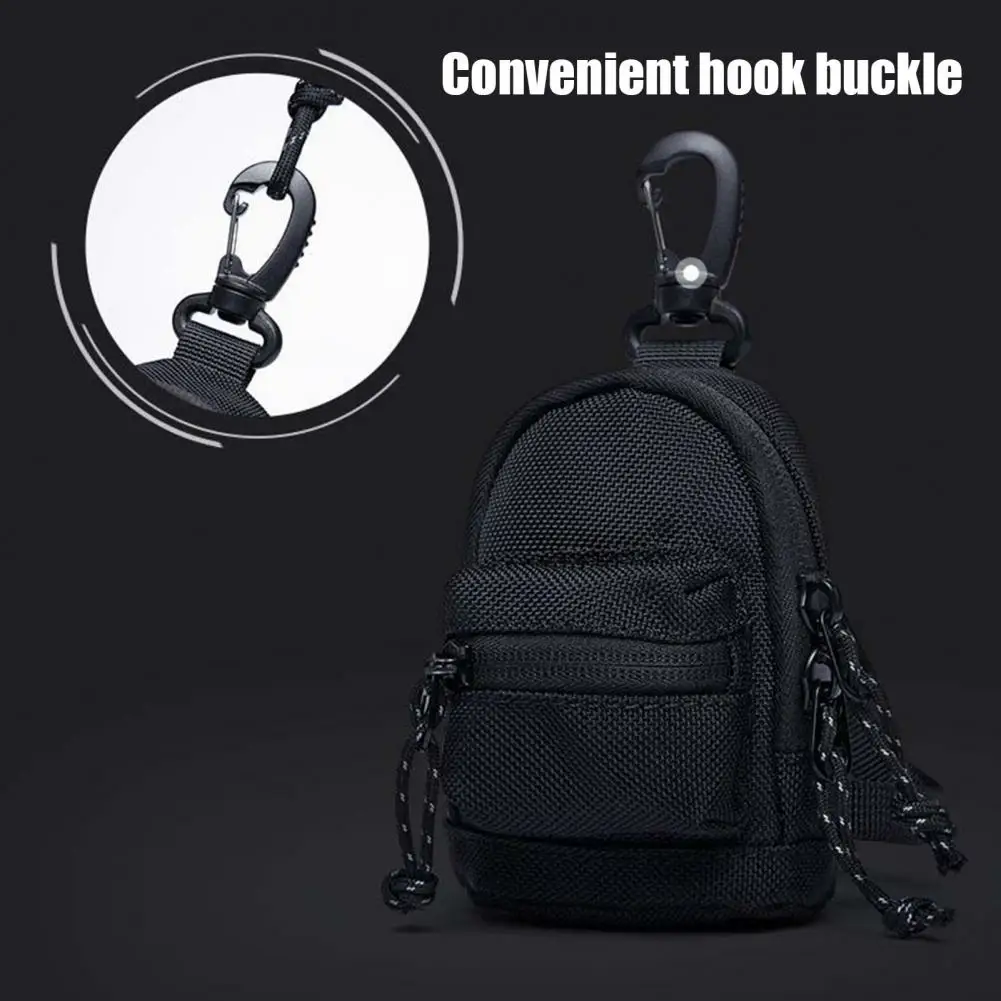 Small Key Case Waterproof Oxford Fabric Mini Neck Hanging Key Bag with Zipper Wallet Small Backpack Coin Purse Keychain