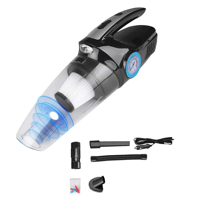 Car Vacuum Handheld Pointer Tire Inflator For Cars Air Compressor With Led Light Portable Vacuum Cleaner For Tires