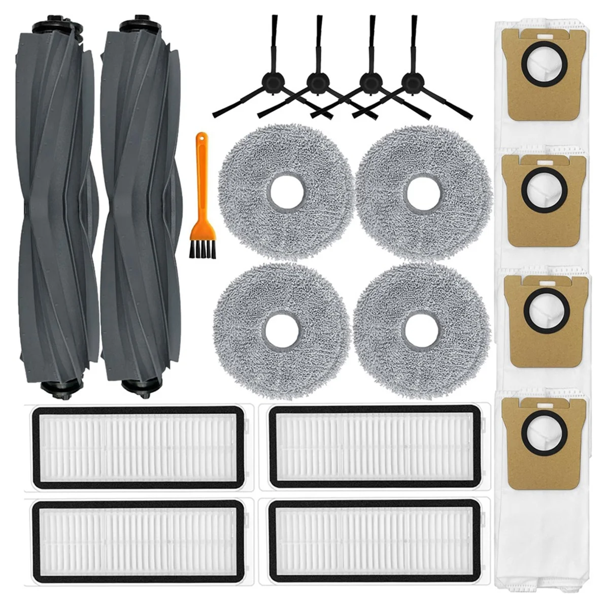 قطع غيار لمكنسة كهربائية Dreame L20 Ultra ، طقم ملحقات ، فرشاة جانبية رئيسية ، فلتر Hepa ، وسادات ممسحة ، وأكياس غبار