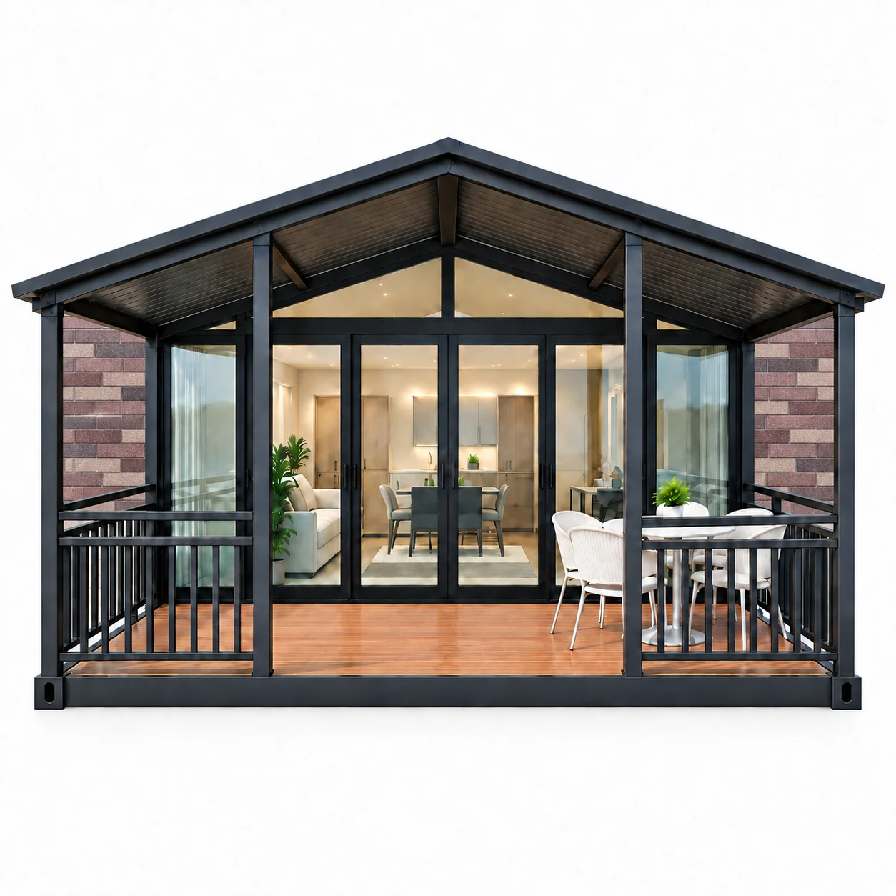 Luxury Expandable House with Porch 20ft Container Home for Residential Living Garden Guest House