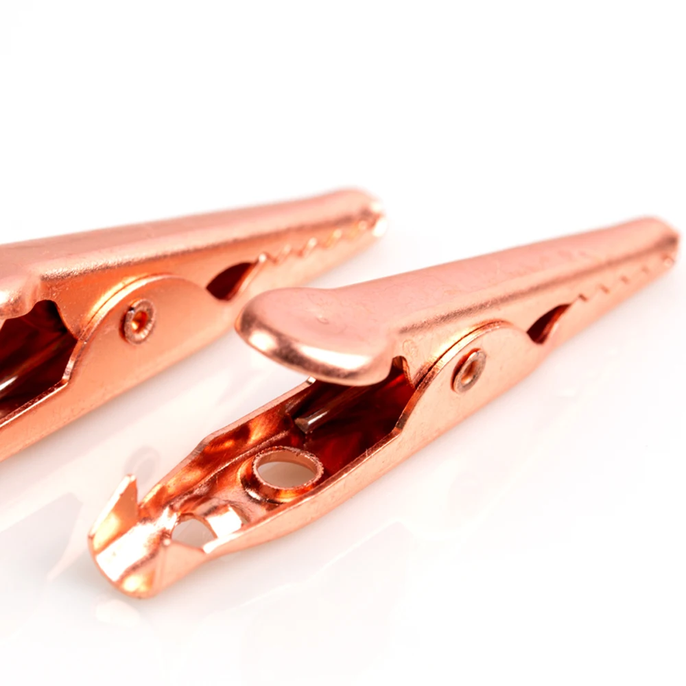 10 PCS alligator clip red copper material,28mm alligator test cable Clip,30VAC-60VDC /Max. 5A