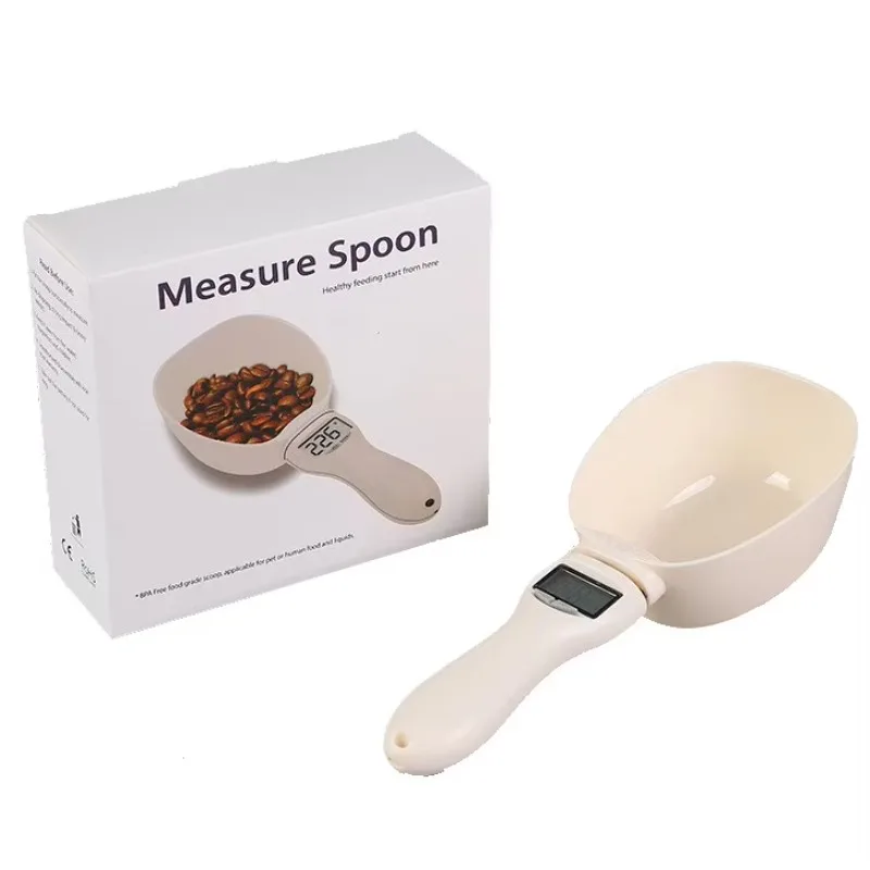 

Pet Food Measuring Scoop Electronic Dog Cat Food Measuring Cup Digital Spoon Scale Kitchen Food Scale with LED Display