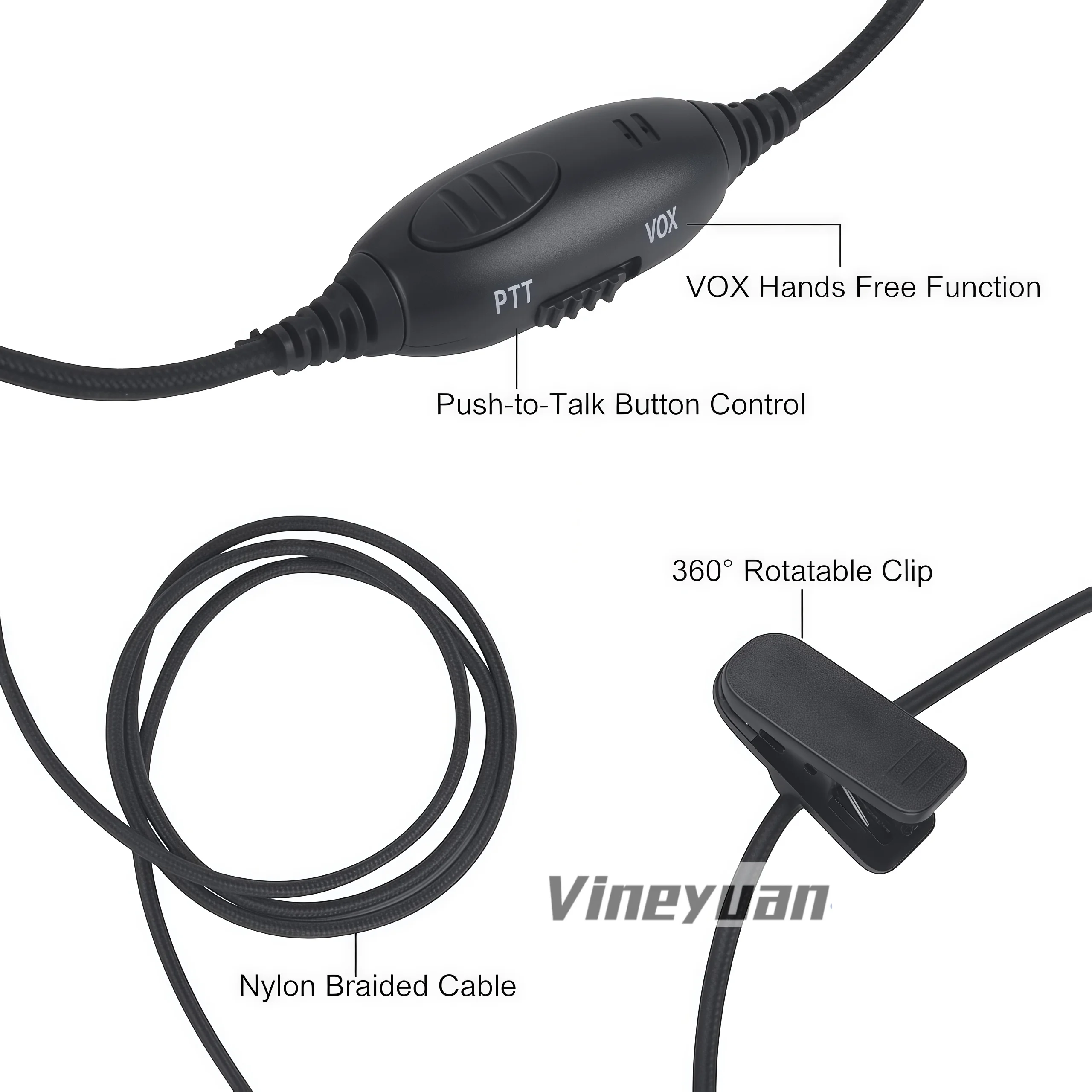 ชุดหูฟังวิทยุสื่อสารพร้อมไมโครโฟน ป้องกันเสียงรบกวน สำหรับ Retevis RT22 RT21 H-777 Baofeng UV-5R BF-F8HP BF-888S