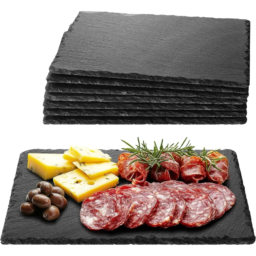 

Slate Plates Food Contact Safe Black Stone Plates Cheese Platter Charcuterie Boards Serving Plate Stone Slate Slab Cheese Board