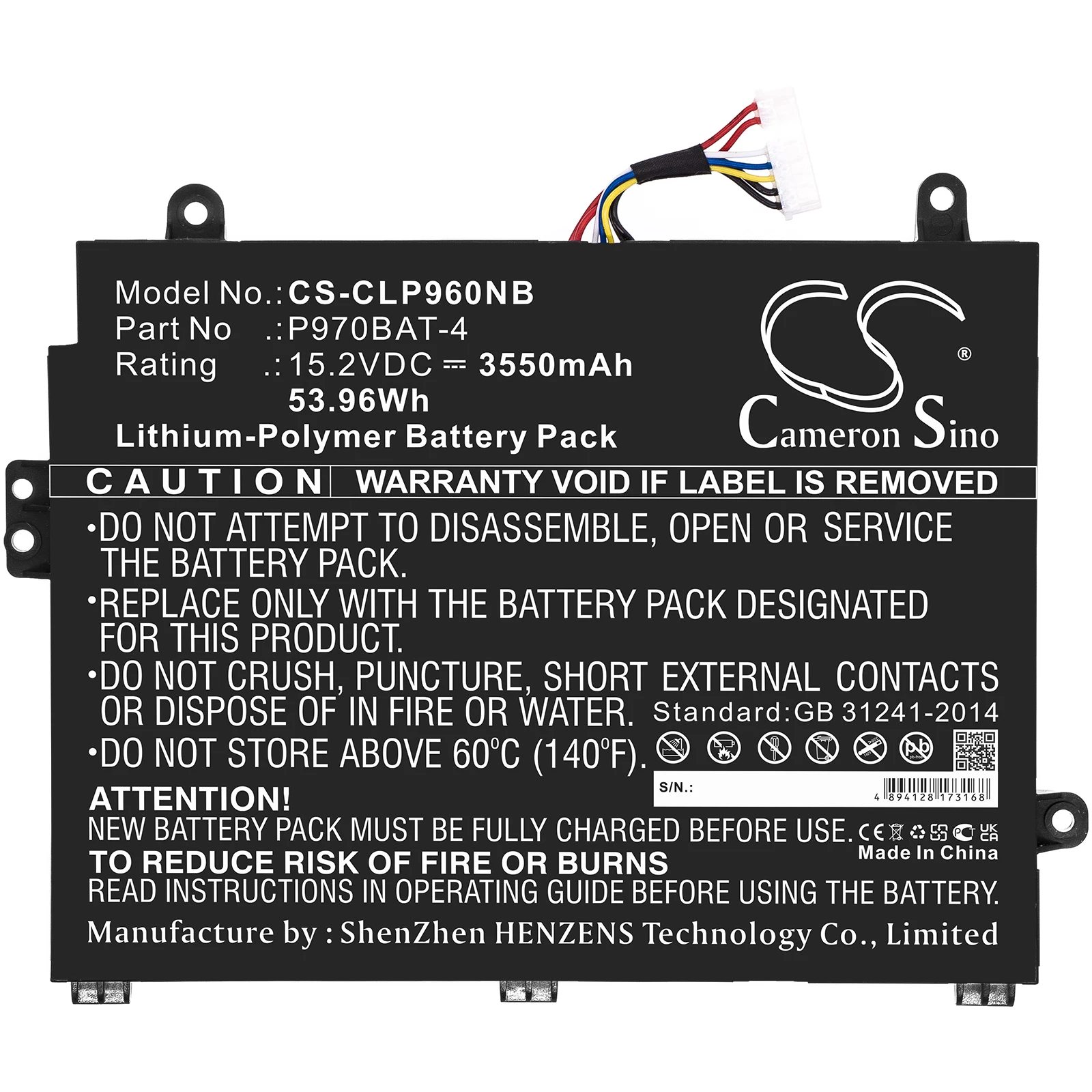 Notebook de polímero de litio, batería para portátil Schenker Clevo Sager MifcomMedion, 15,2 v, 3550 mAh, NP8955(P955ER) NP8973(P970EN) P960EN-K