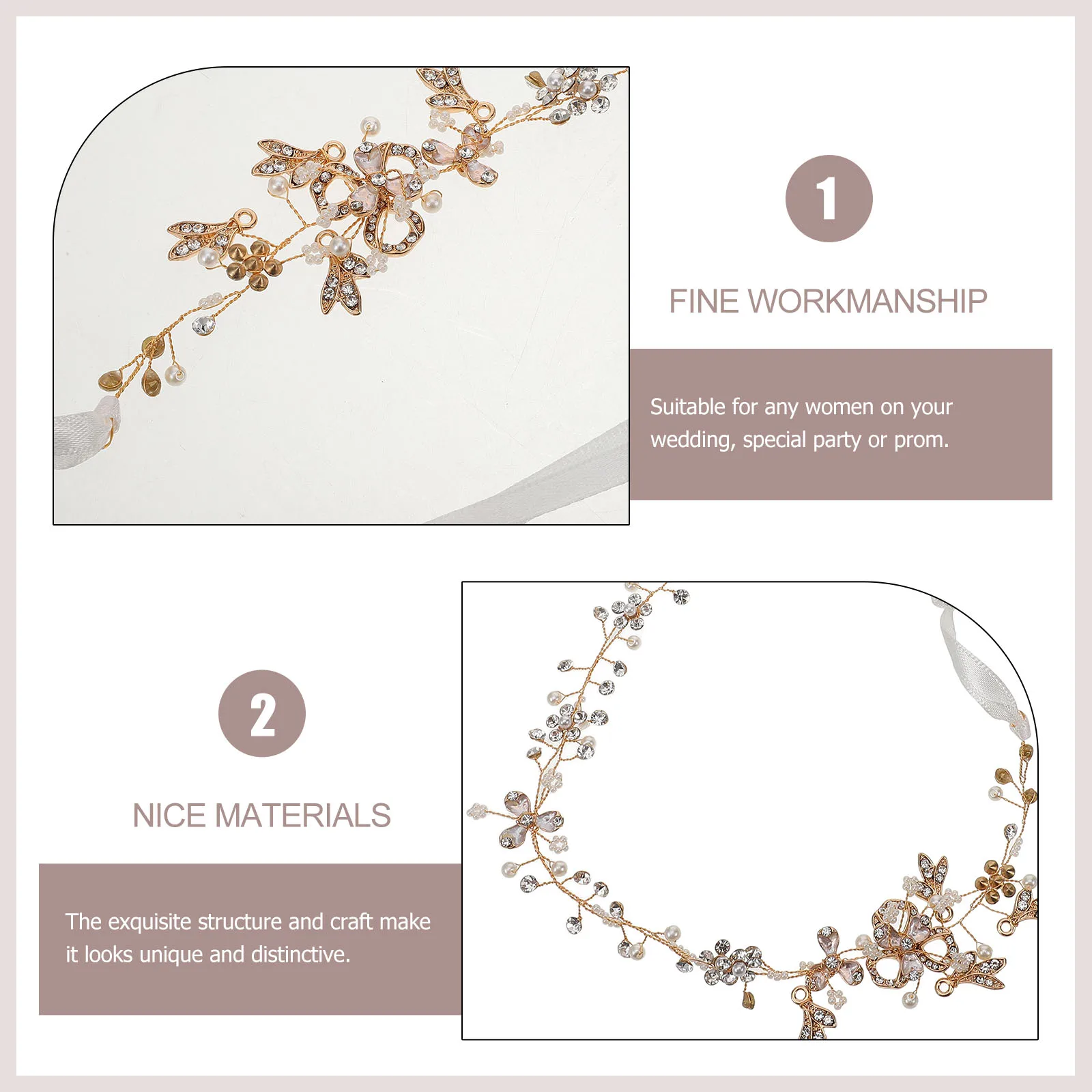 

Alloy Painted Oil Inlaid Hairband Bride Accessories Stylish Headwear Women Headdress Fashionable Hair Tools Long Durability