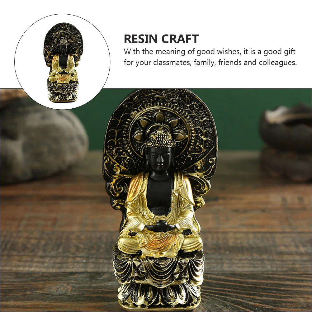 

1Pcs Resin Guanyin Statue Elegant Desktop Ornament for Home Office Decor Buddhism Theme Craft Sacred Sculpture