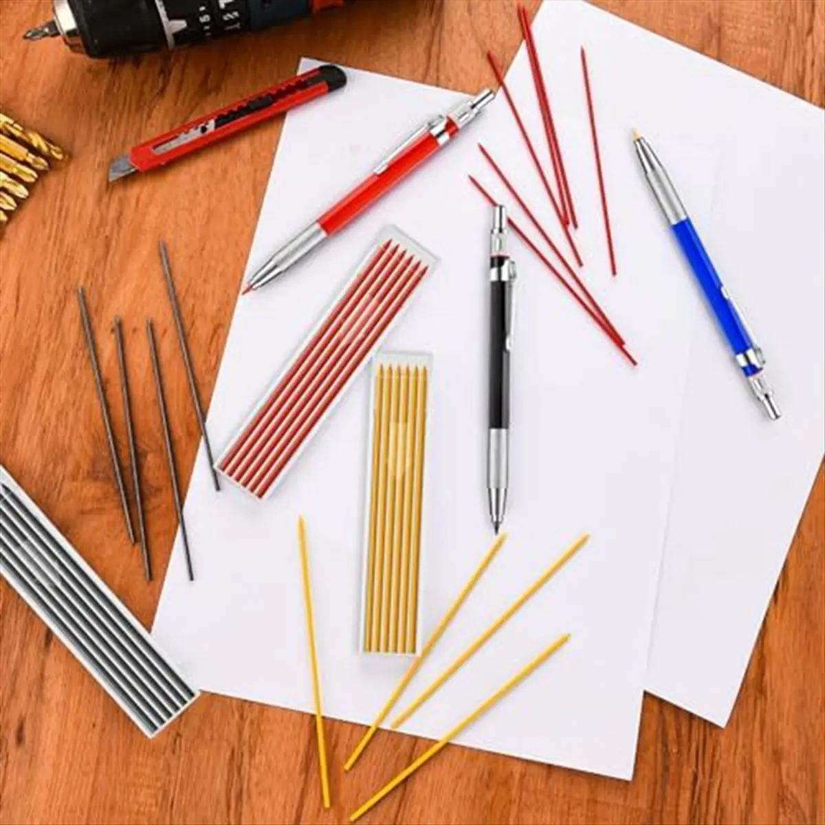 Y17A Welding Pencil with Round Lead, Metal Welding Marker, for Pipe Joints, Welders, Steel Construction, Carpentry