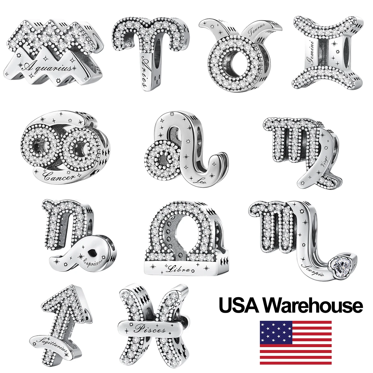 925 فضة شخصية اثني عشر الأبراج سحر الخرز صالح سوار ذاتي الصنع ذات جودة عالية غرامة مجوهرات للمرأة #2