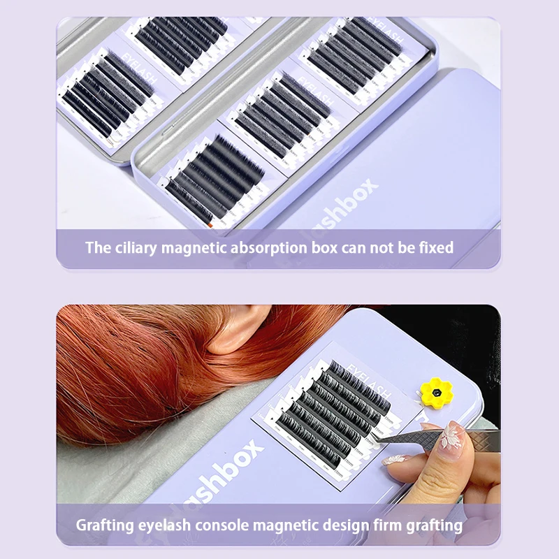 Single Layer Lash Extension Display Box Pallet Storage Box For Individual Suspended Magnetic Sheets Eyelash Protection Box