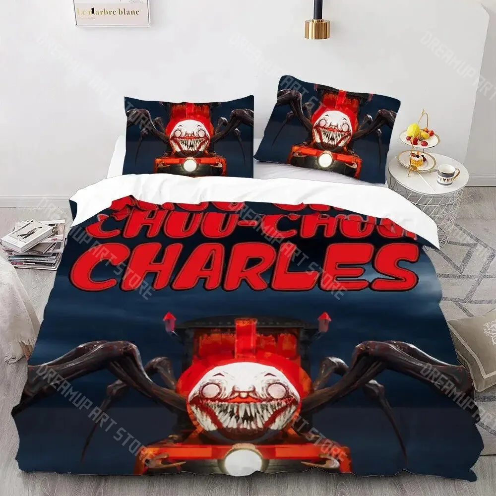 3D Printed Choo Choo Charles Bedding Set for Boys Girls Duvet Cover Pillowcase Twin Queen King Full Single Double Sizes
