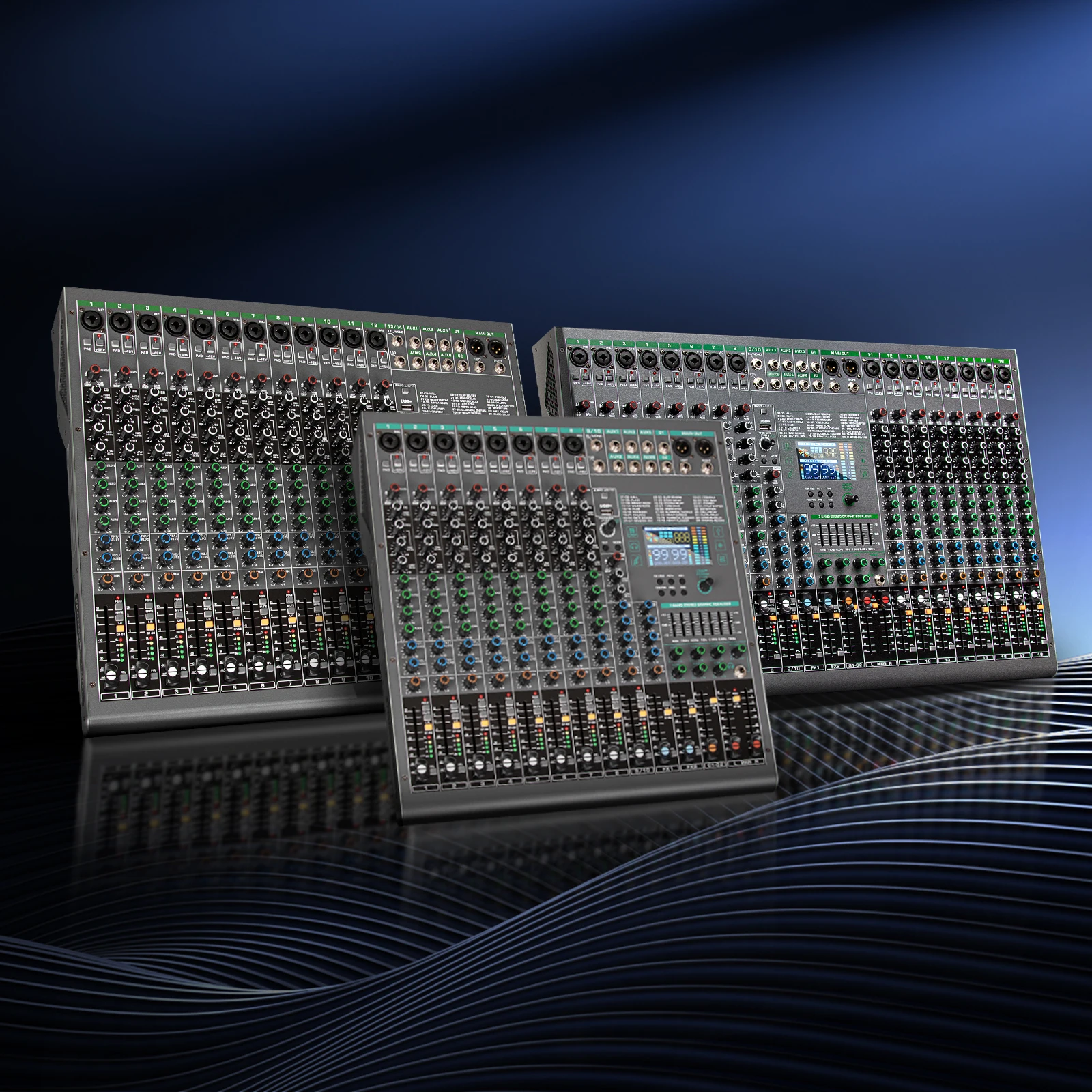 Depusheng Digitalmixer Professioneller Audio-Mixer 18 Kanäle mit 99-Bit-DPS-Reverb-Chip Bluetooth USB MP3 für Bühne, Bar, Studio – Detail 2