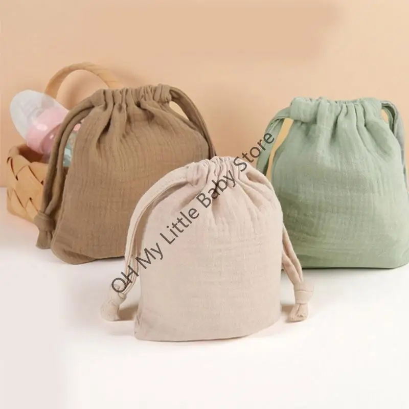 مجموعة أكياس برباط قطنية متعددة الأغراض M76C مكونة من 3 حقائب تخزين للأطفال الرضع ومستلزمات الحفاضات وتنظيم المنزل #2