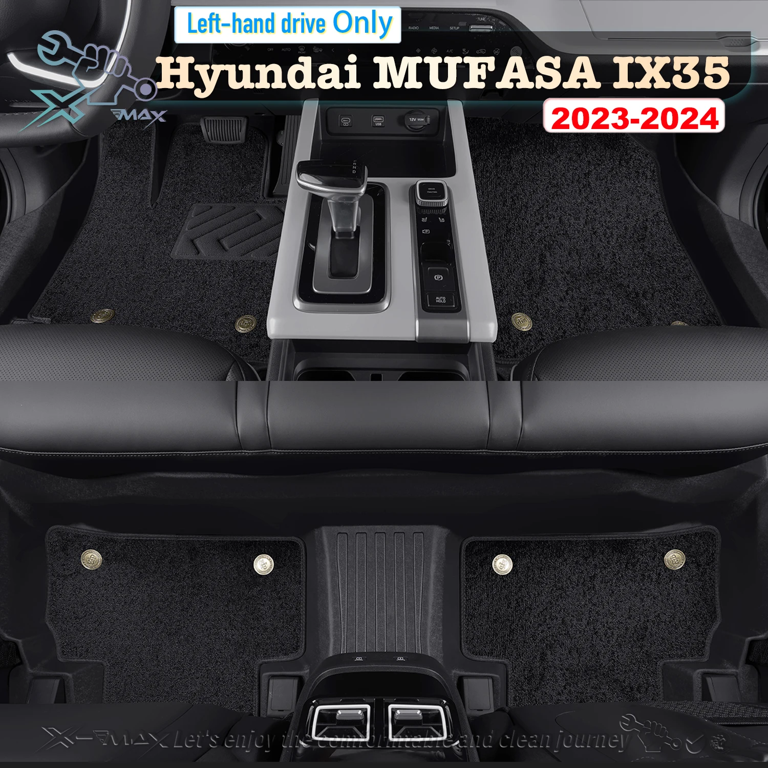 

Left-hand Drive Car Floor Mat For Hyundai MUFASA IX35 2023-2024 Full Surround Foot Mat Automotive Floor Mat Floor Liner