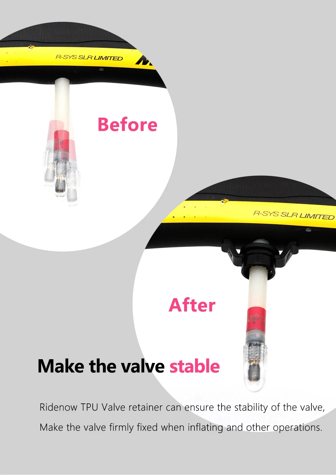 A Pair of RideNow Ultra Light ABS Bicycle TPU PRESTA Valve Fixing Valve Accessories