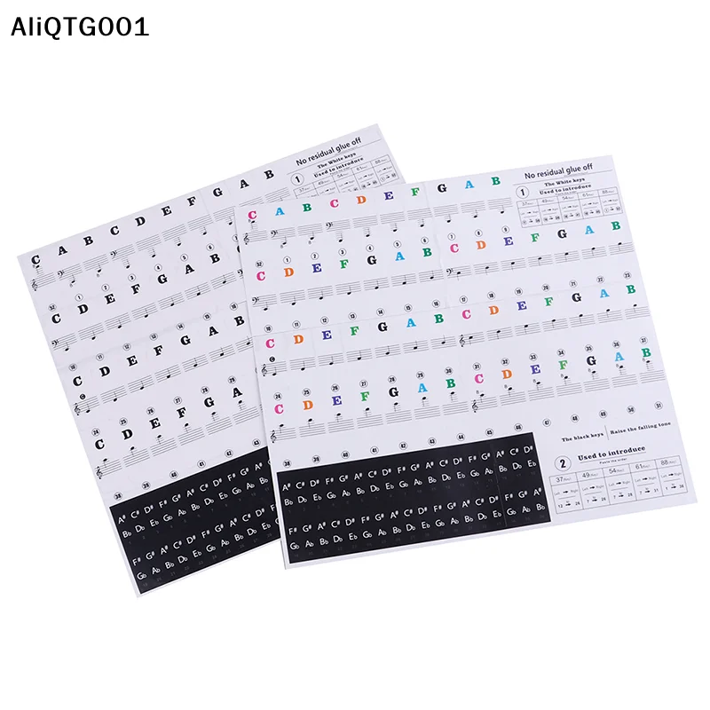 Electronic Piano Keyboard Key Stickers 54/61/88 Keys Sound Name Labels for Keyboard