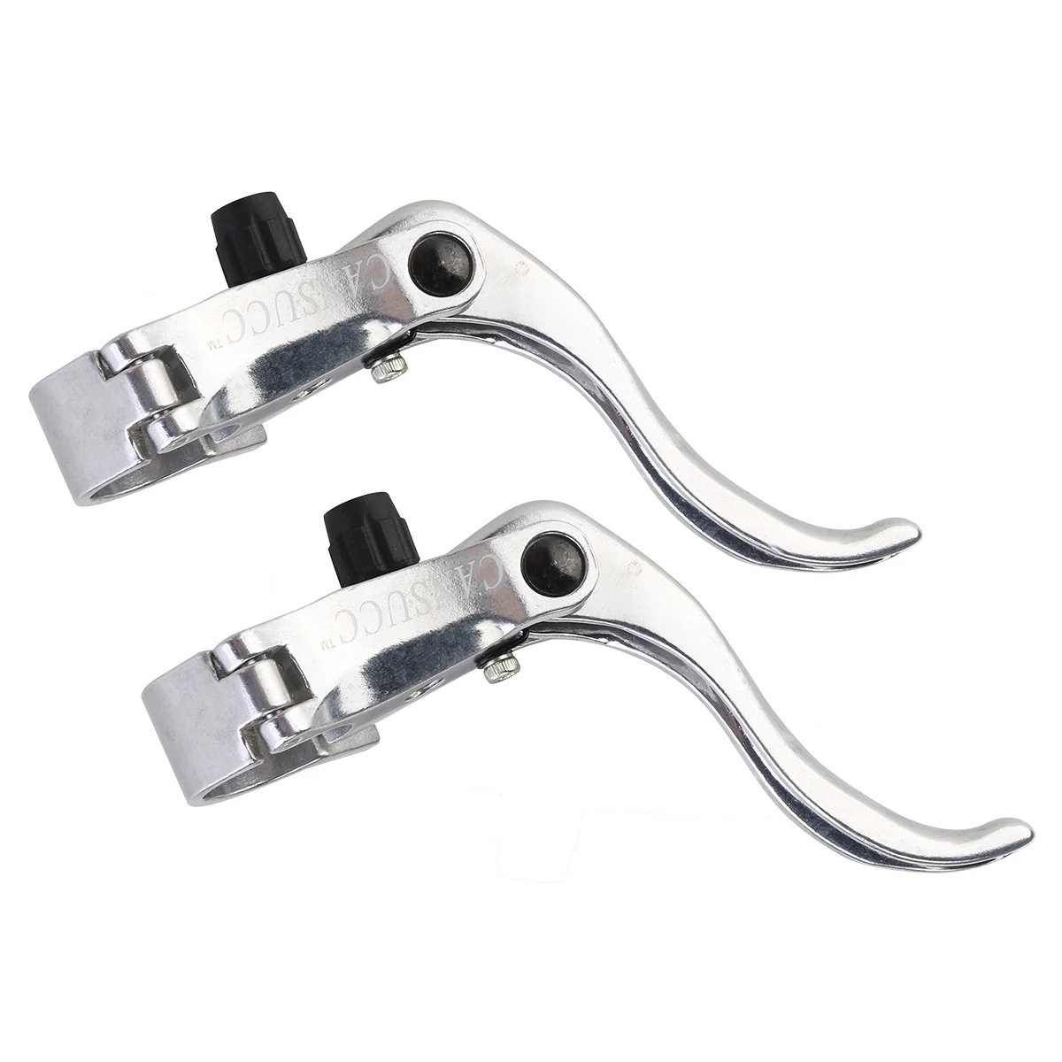 1 Pair Brake Levers Fixed Gear Brake Handle Fit 222mm /24mm (Silver) Bike Brake Lever