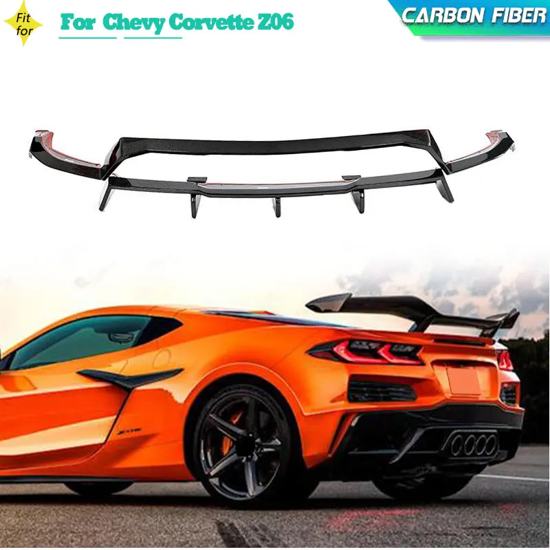 Carbon Fiber Car Rear Bumper Diffuser Lip Spoiler For Chevy Corvette Z06 2022 Add On Racing Rear Diffuser Lip Guard Body Kits