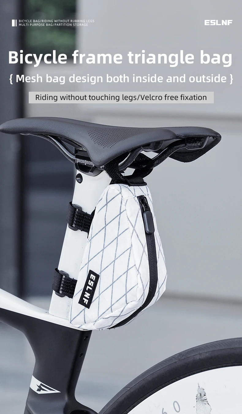 ESLNF Leichte Fahrradtasche Modische Fahrradrahmentasche MTB Rennrad Satteltasche Wasserdichte Fahrrad-Hecktasche – Detail 1