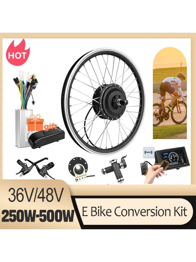 AliExpress kun ray 500W Electric bicycle Conversion Kit 36V48V 350W Rear Front Wheel Motor with S966-NFC Display kit de bicicleta eléctrica