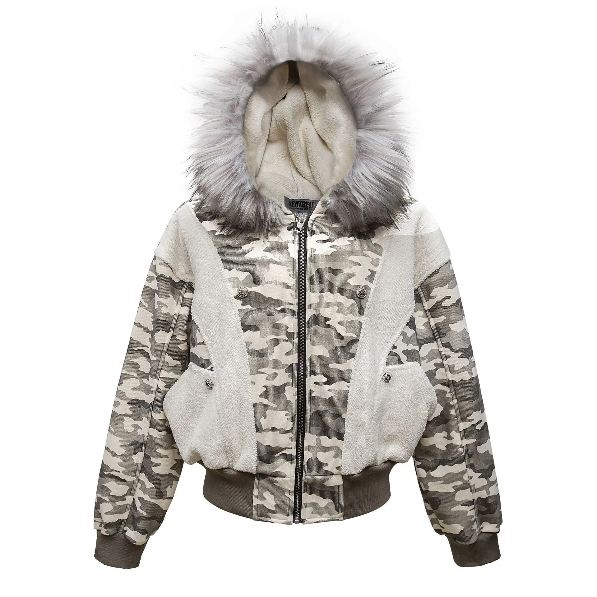 

Мужские куртки Eagle Camo в стиле пэчворк Boxy, винтажное мужское пальто с воротником из искусственного меха, уличная зимняя куртка унисекс