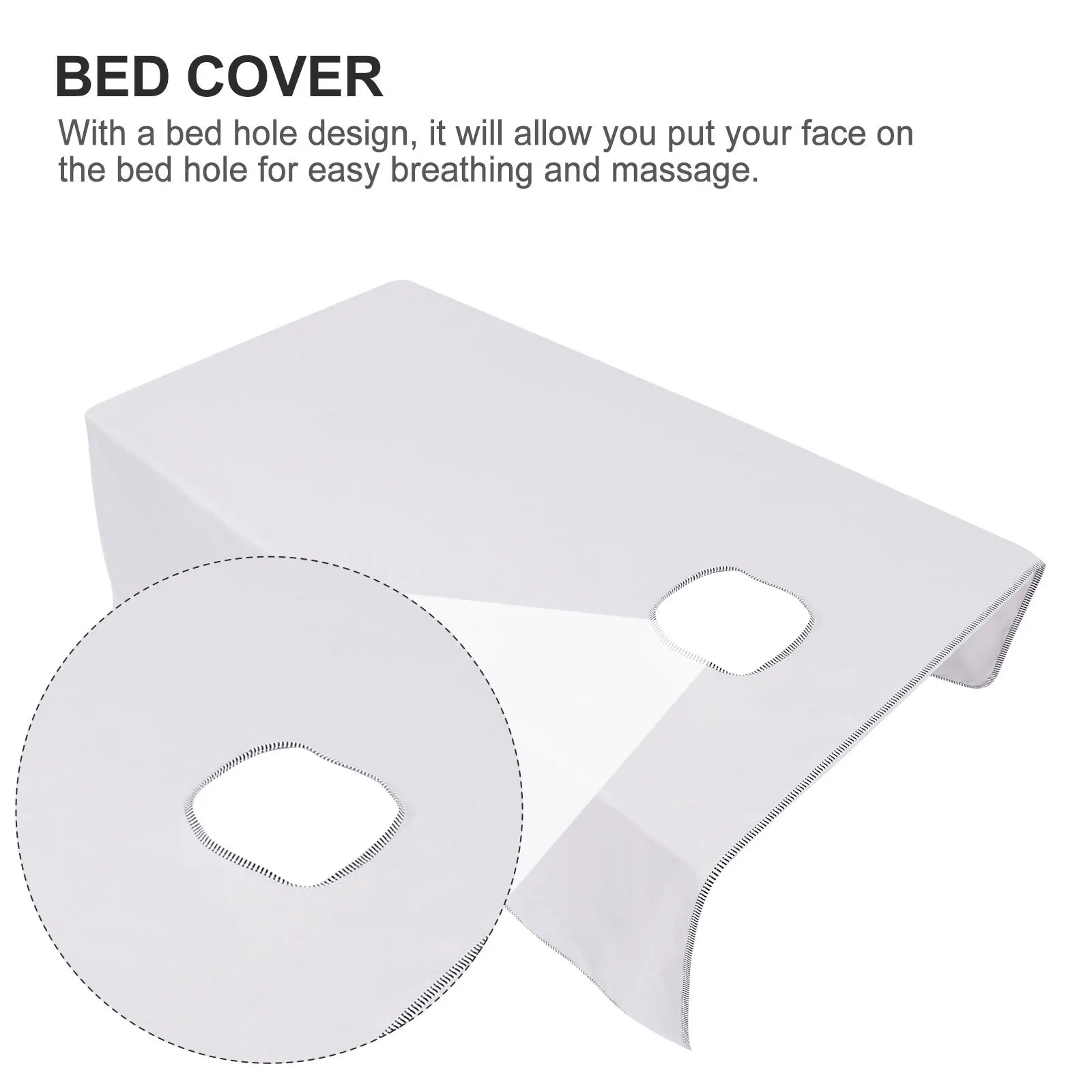 Comfortable Reusable Anti-Wrinkle Bed Sheet with Hole for Beauty Salon Massage Fast Dry Smooth Breathable No Shrinkage