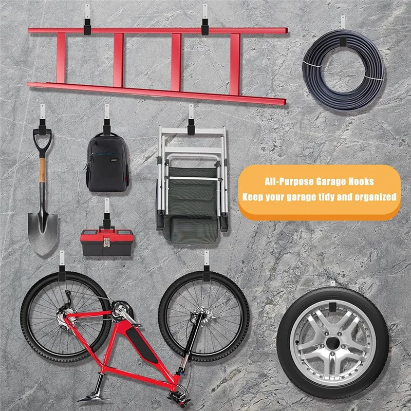 A01M-خطافات فائدة شديدة التحمل لتخزين المرآب، خطافات تثبيت على الحائط، خطافات المرآب شديدة التحمل، خطافات جدار المرآب