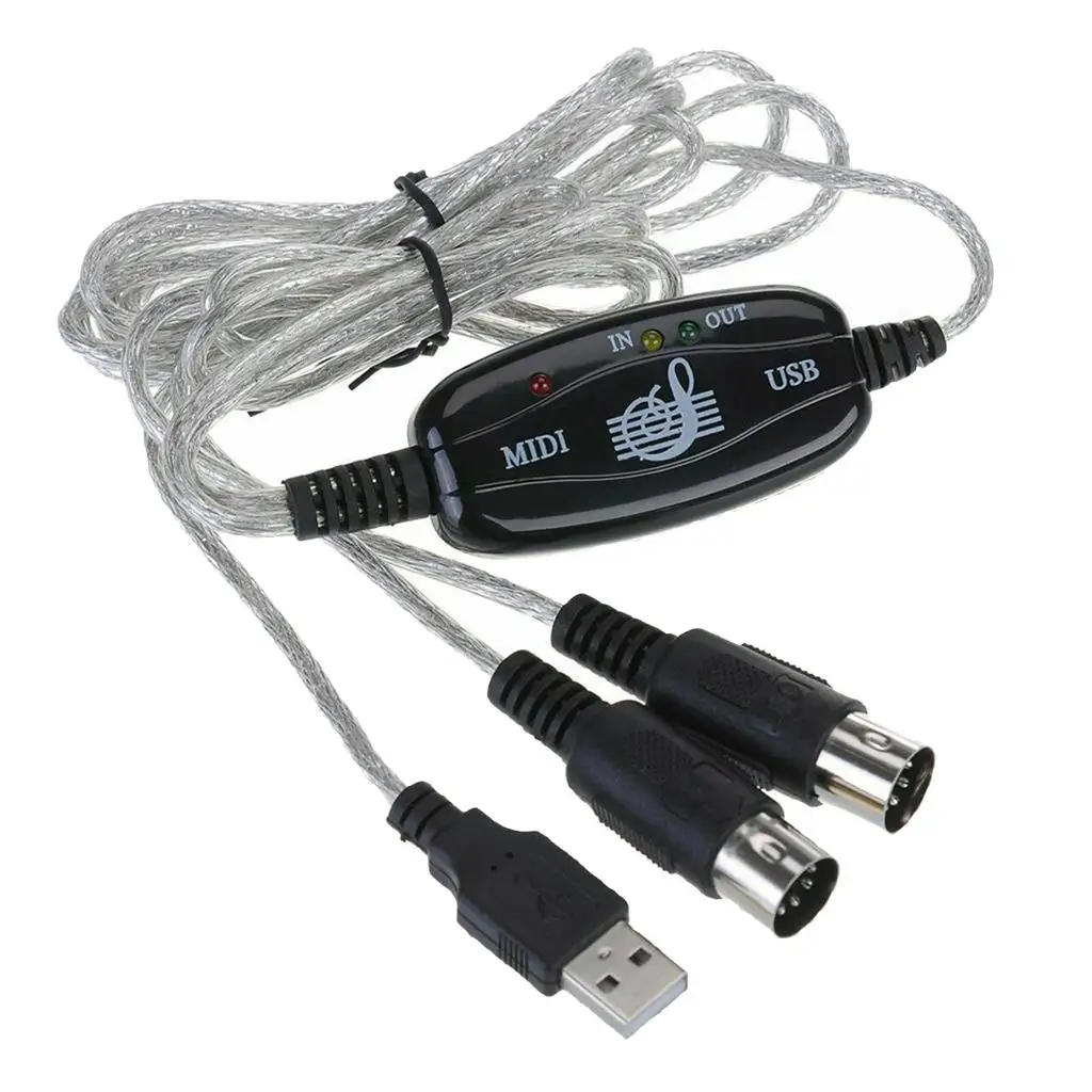 MIDI to USB Interface MIDI Cable Adapter  Connecting for Editing&Recording  Windows/ for Studio USB - 6.5Ft