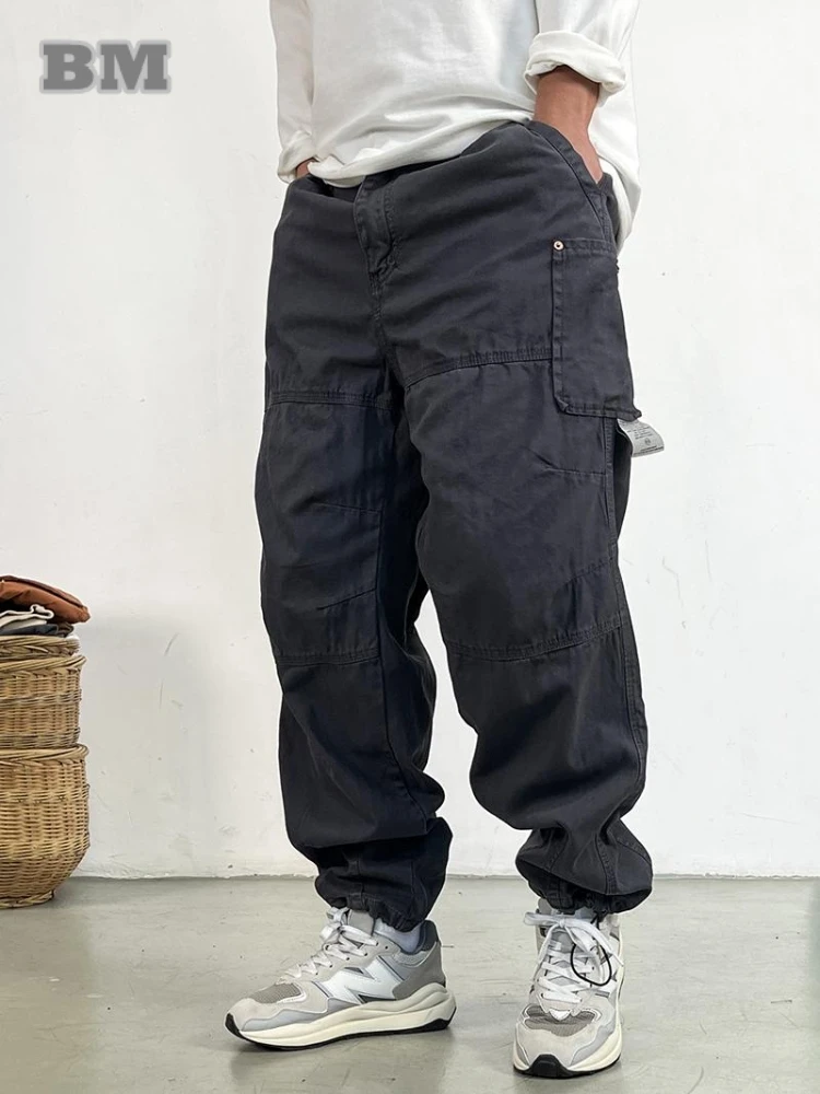 High Quality Cargo Pants Japanese Streetwear Baggy Pants For Men Plus Size Cotton Joggers Harajuku Fashions Casual Trousers