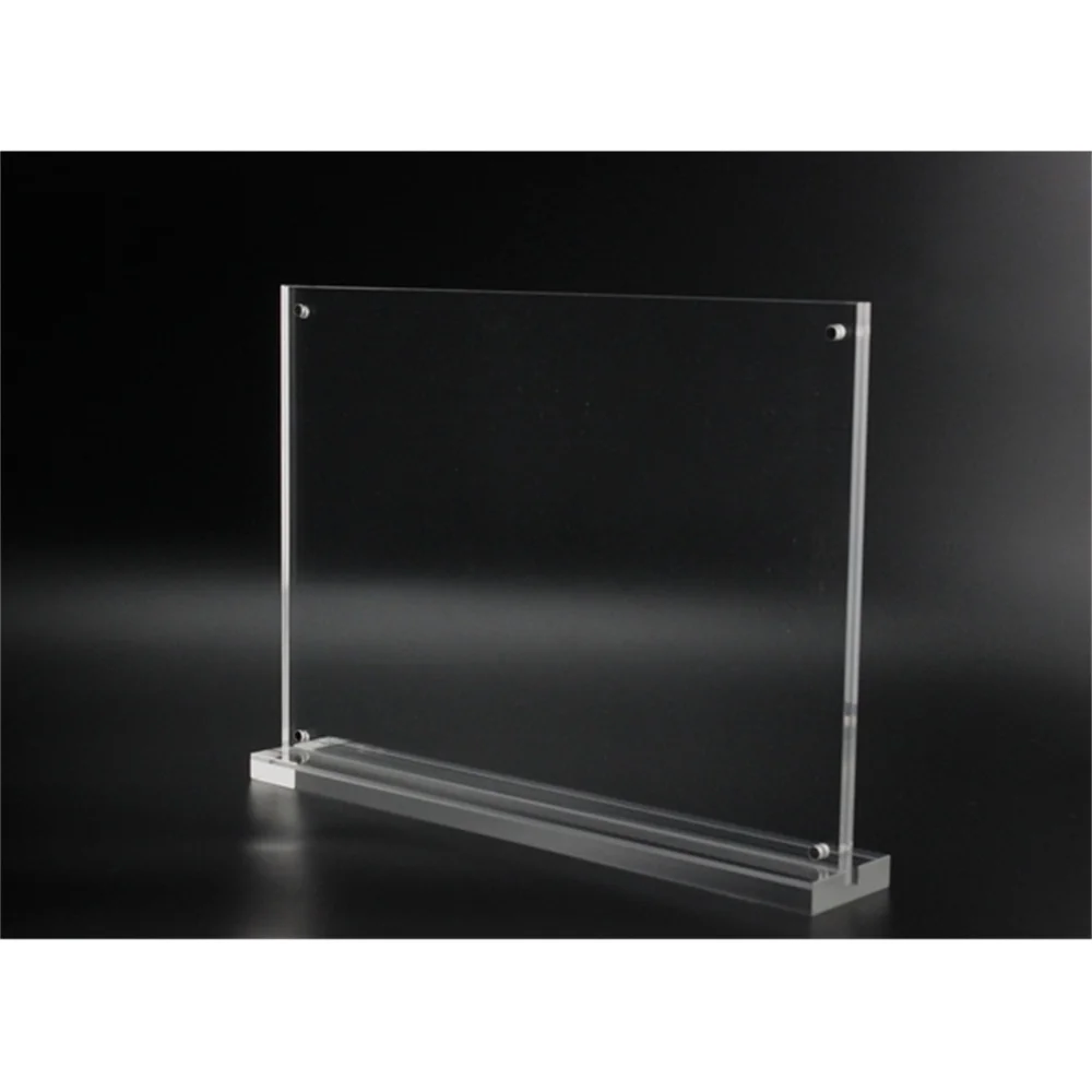 A5 Horizontal Version Acrylic Table Photo Display Stand Price Tag L Display Photo Frame Magnetic Label Holder Desk Sign Frame