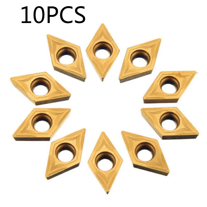 SDJCR/SDNCN/SDQCR Compatible DCMT070204 YBC251 Carbide Inserts for Lathe Turning Tool Holder Boring Bar Pack of 10