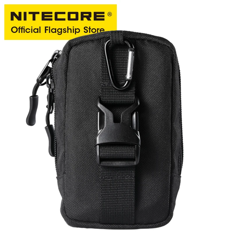 NITECORE NPP30 Tactical Pocket Pouch Power Bank Bag Earphone Pack Black MOLLE Military EDC Mini Purse Wallet for Men Women