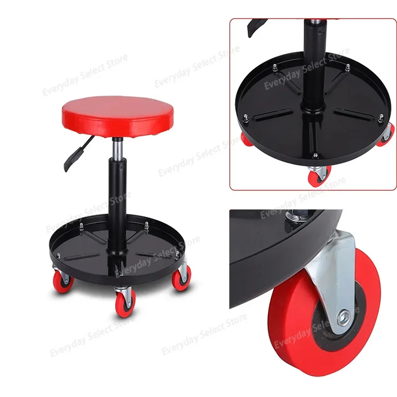 Adjustable Liftable Rolling‑Workshop‑Seat Kit, Five‑Wheel Mobile Instrument for Auto‑Repair Workshop Practical‑Service Usage