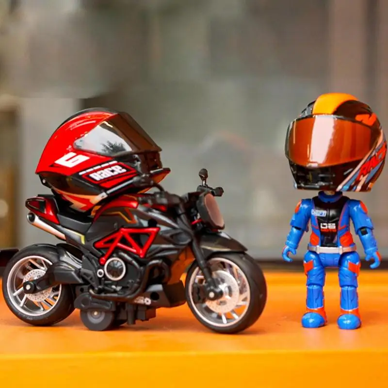 Simulation Motorcycle Rider Alloy Deformation Doll Helmet Doll Doll Desktop Furnishings Model Children's Gifts for Men