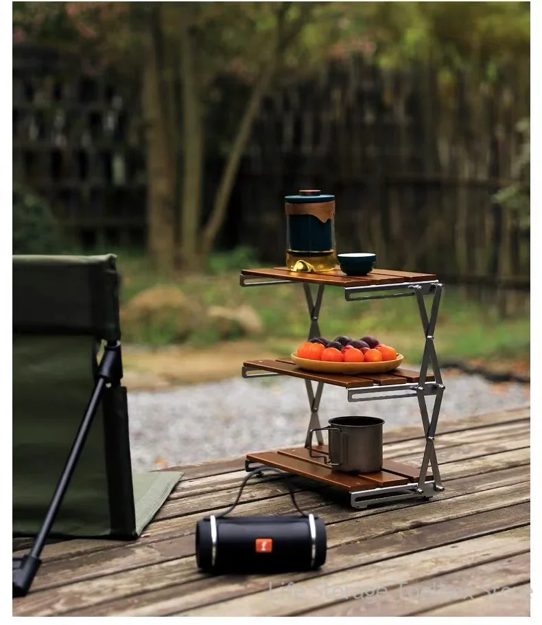 رف طاولة التخييم معدات التخييم خفيفة الوزن في الهواء الطلق طاولة قابلة للطي طاولة المشي لمسافات طويلة الجبلية رف التخييم طاولات القهوة #3