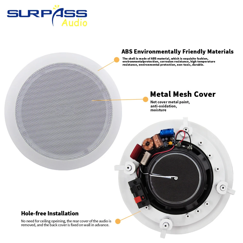 WIFI مكبر صوت نشط وسلبي للسقف مضخم صوت سلكي محوري متوافق مع بلوتوث في زوج فندق منزلي يستخدم التحكم في التطبيق #2