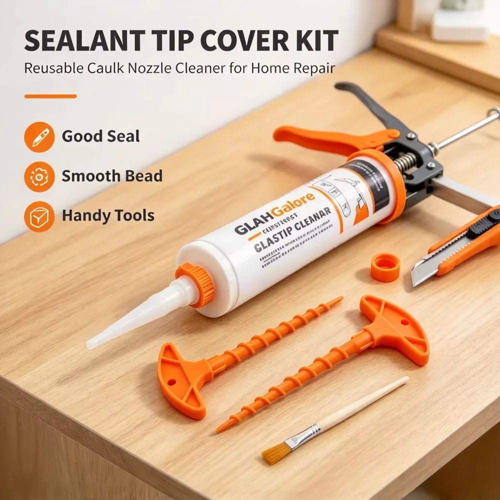 Multifunctional 3D Printed Durable Standard Glass Glue Nozzle Cleaner Cap Prevents Quick Drying Handy DIY Sealant Tool Set Kit