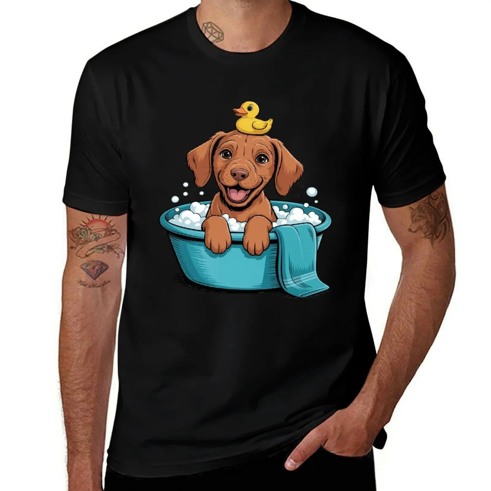 

Vizsla puppy Kawaii Bubbles Bath Dog Lover T-Shirt quick-drying luxury t-shirt mens tall t shirts