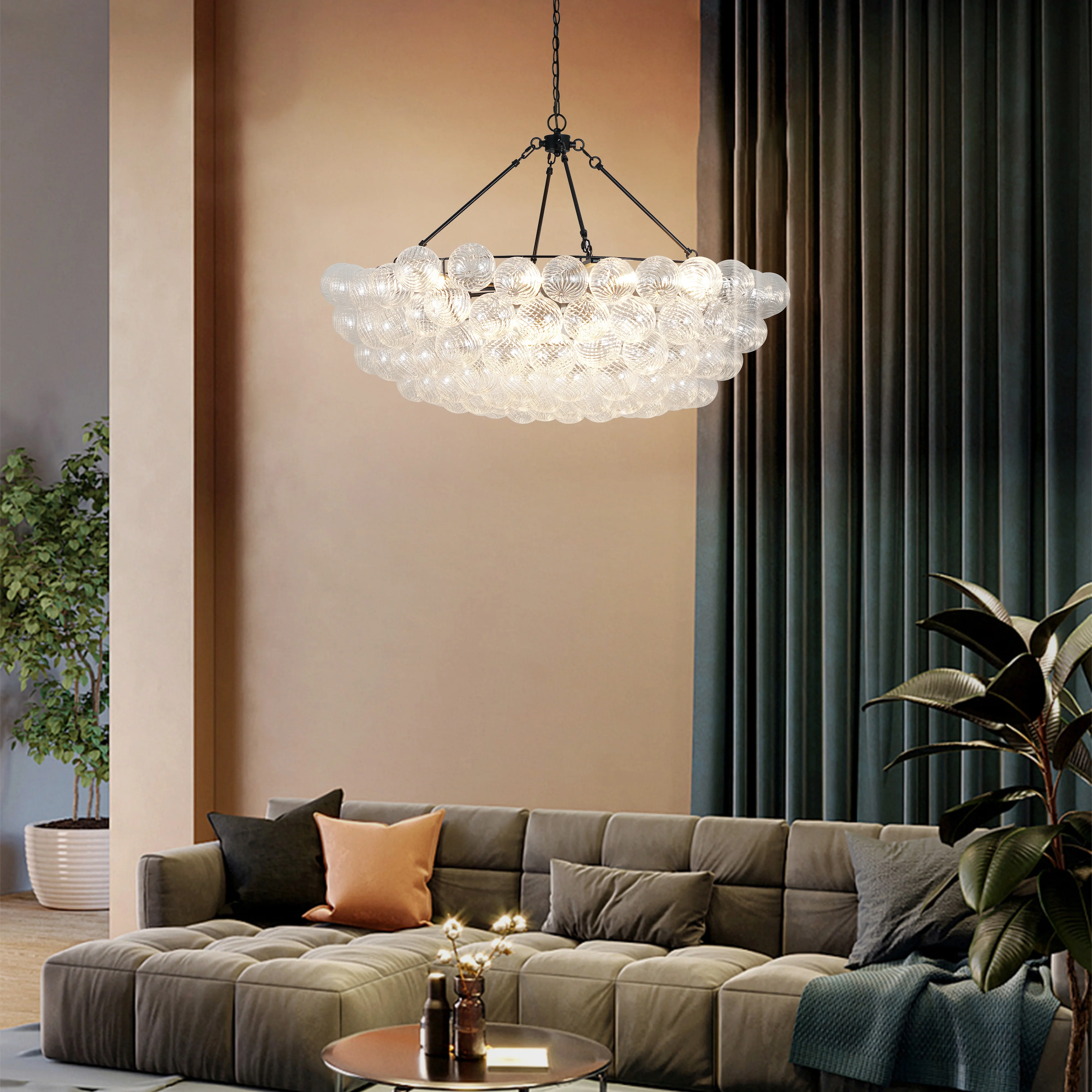 

19-световая люстра в форме глобуса, роскошная прозрачная стеклянная люстра, спиральная пузырьковая люстра для спальни, гостиной