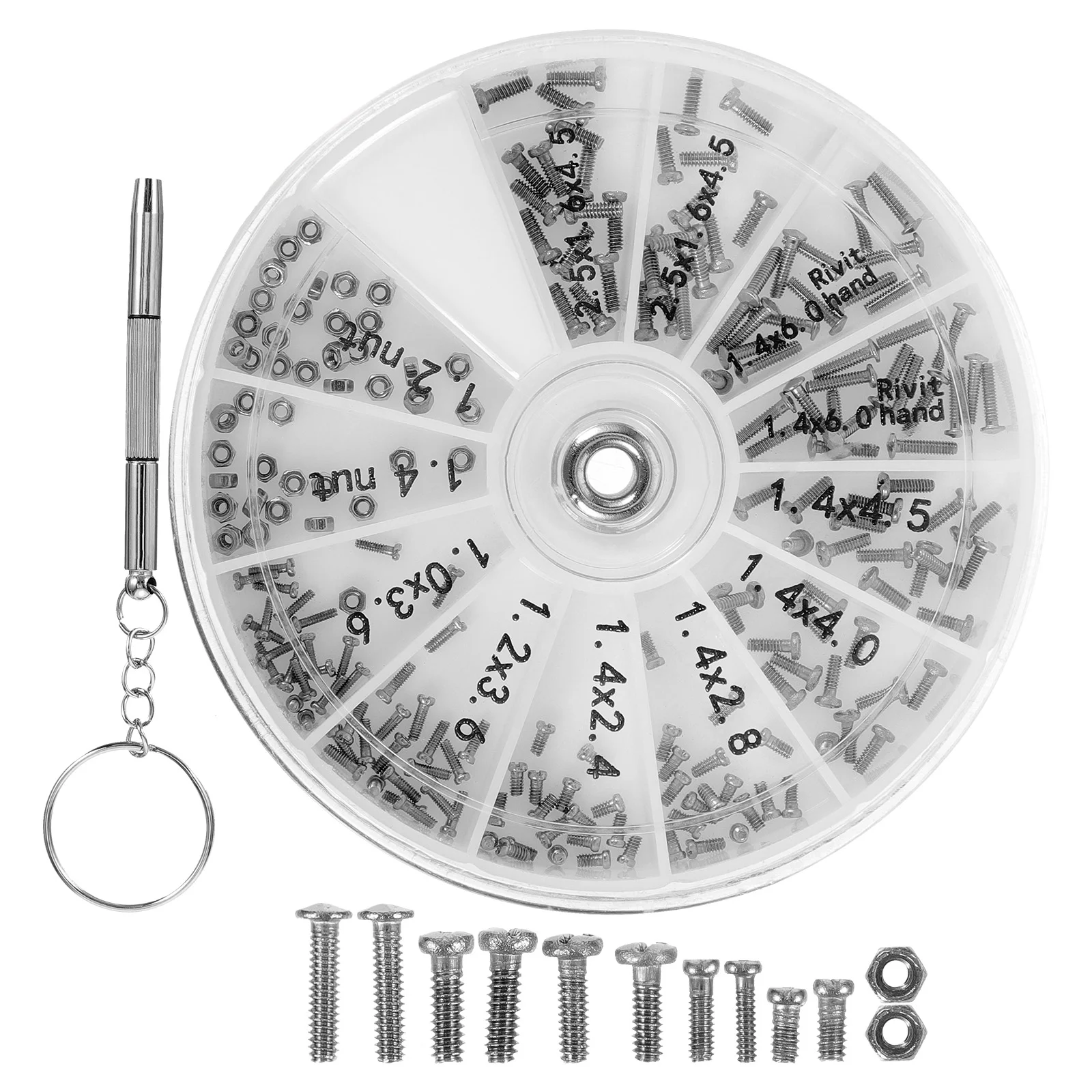 Kit de Parafusos de Aço Inoxidável para Óculos, Antiferrugem, com Parafusos e Porcas para Apoio de Nariz, Acessório Universal de Reposição para Óculos e Óculos de Sol
