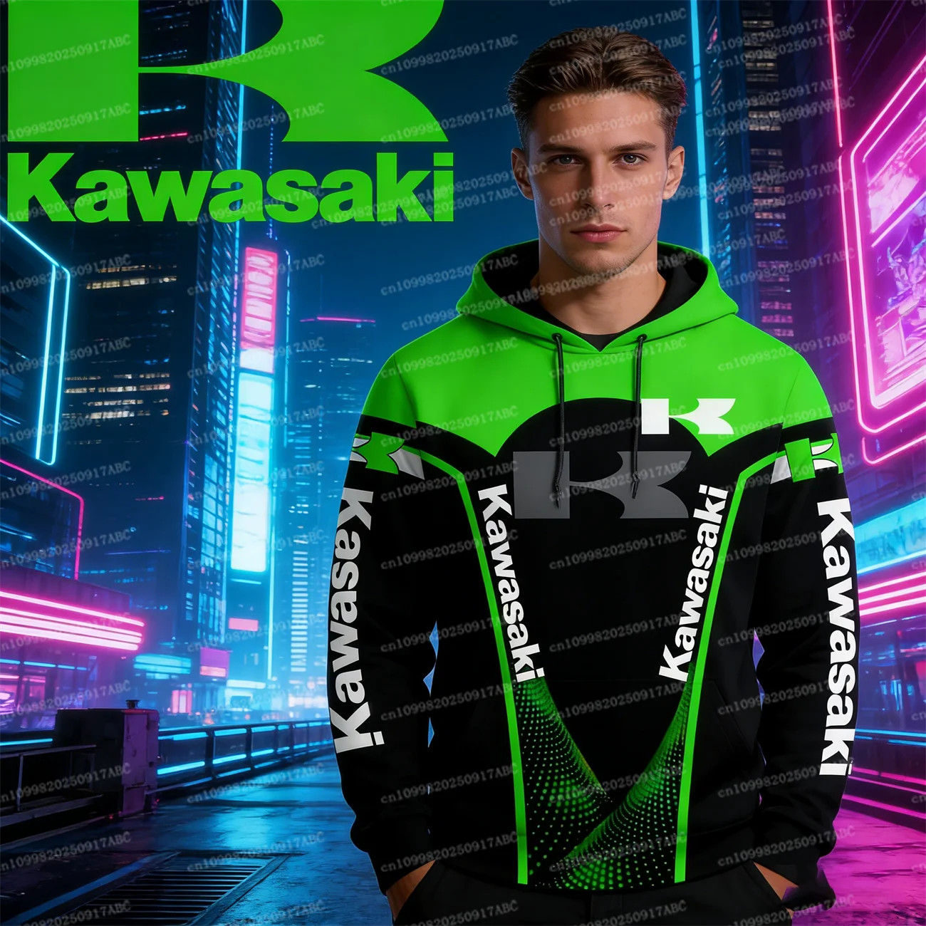 

（Kawasaki ）Men's Hoodie Kawasaki Hooded Men's Sweatshirt Kawasaki Sweatshirt Racing Hooded Sweatshirt Motorcycle Jersey Uniform