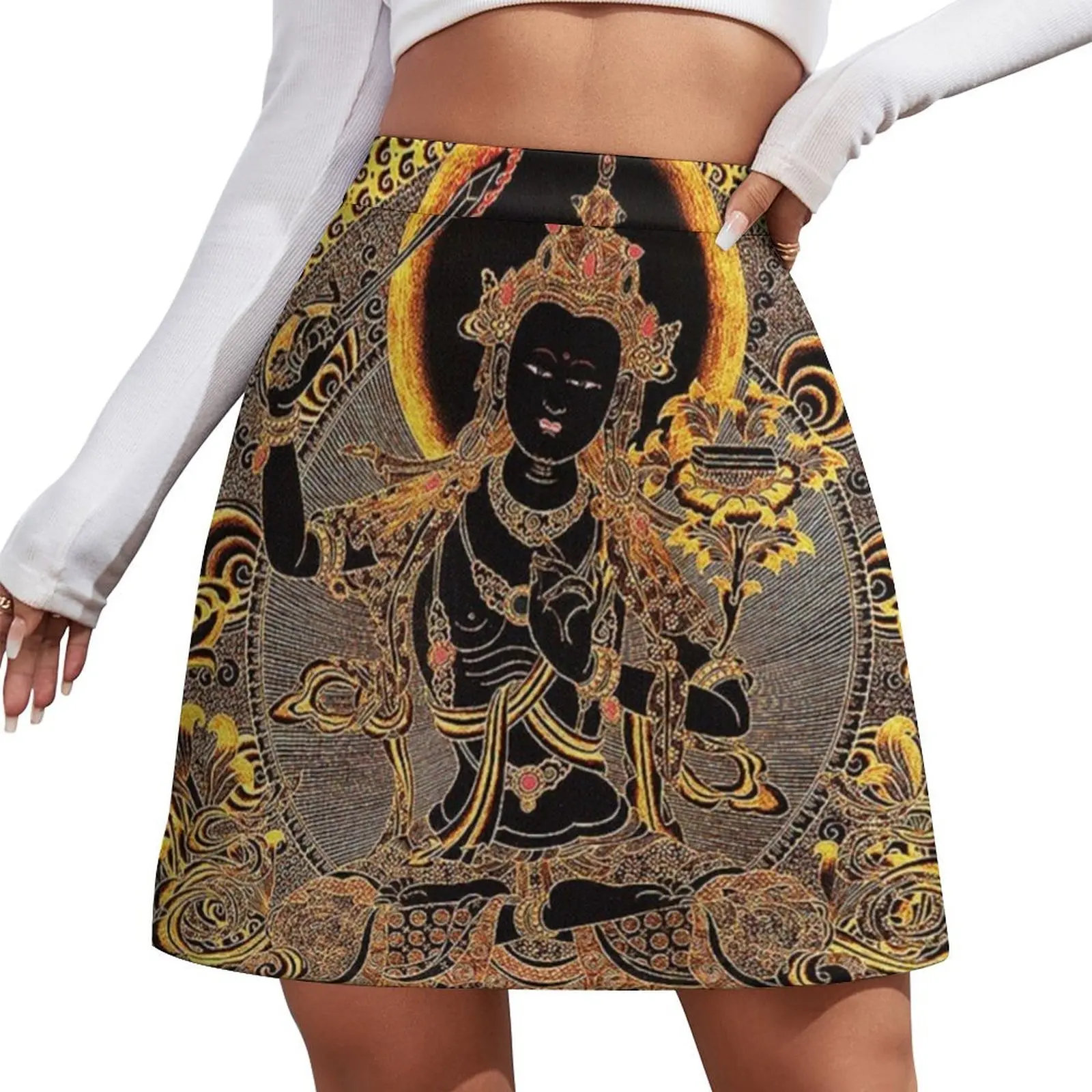 Vestido budista Thangka Art - 19 para mujer, minifalda, ropa externa, Kawaii, novedad de verano