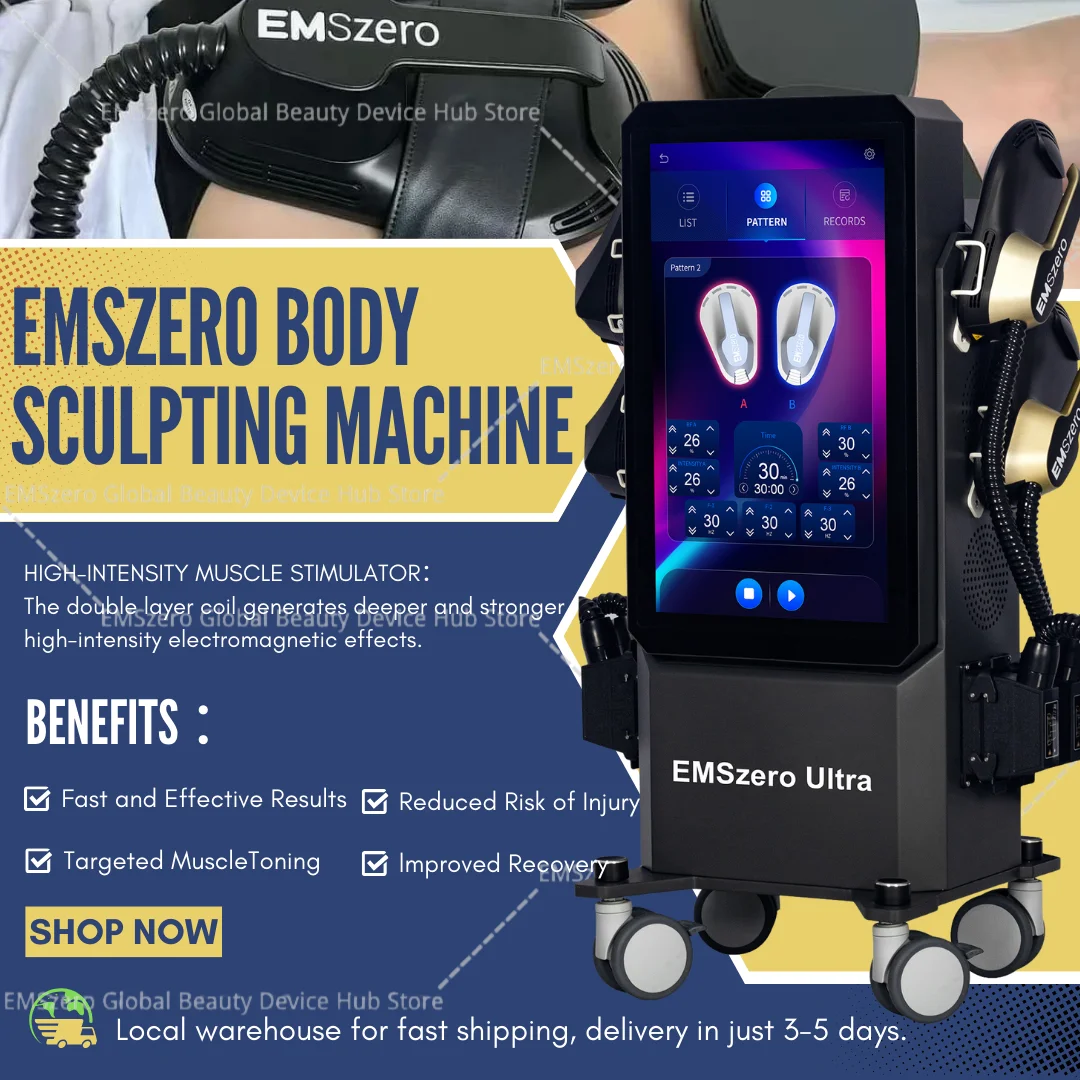 Professional EMSzero Ultra Electromagnetic Muscle Stimulator RF Machine Body Sculpting EMS Slimming HIEMT 6500w PRO Fat Removal