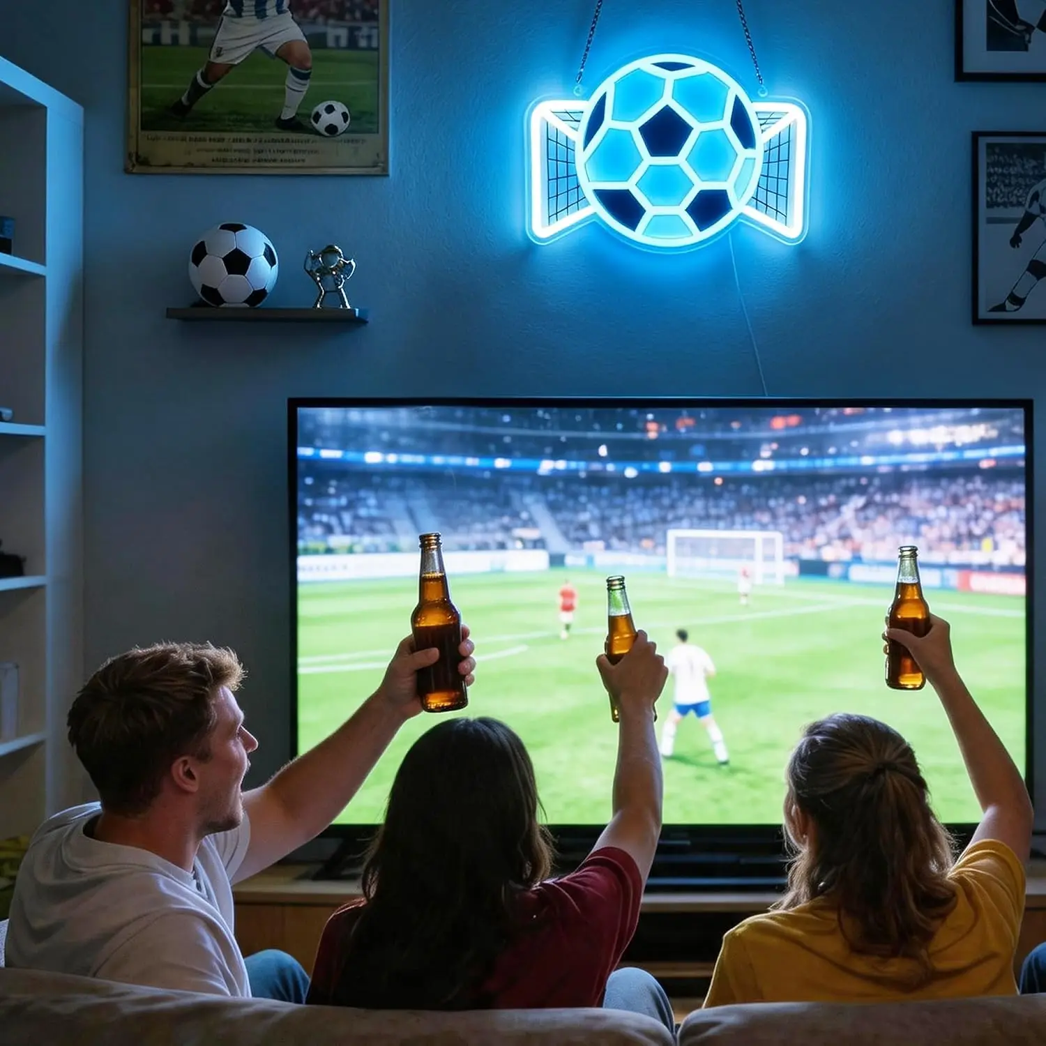 Soccer LED Neon Sign USB Neon Wall Light for Bedroom Game Room Bar Pub Home Sports Theme Party Decoration Gift Night Lamp