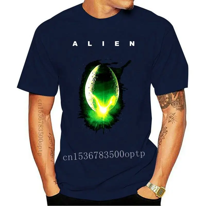 New Alien Movie Poster Art Scary Sci-Fi Ripley Aliens ET Species Geek Black T-Shirt Gym sportswear Tops Tee Shirt