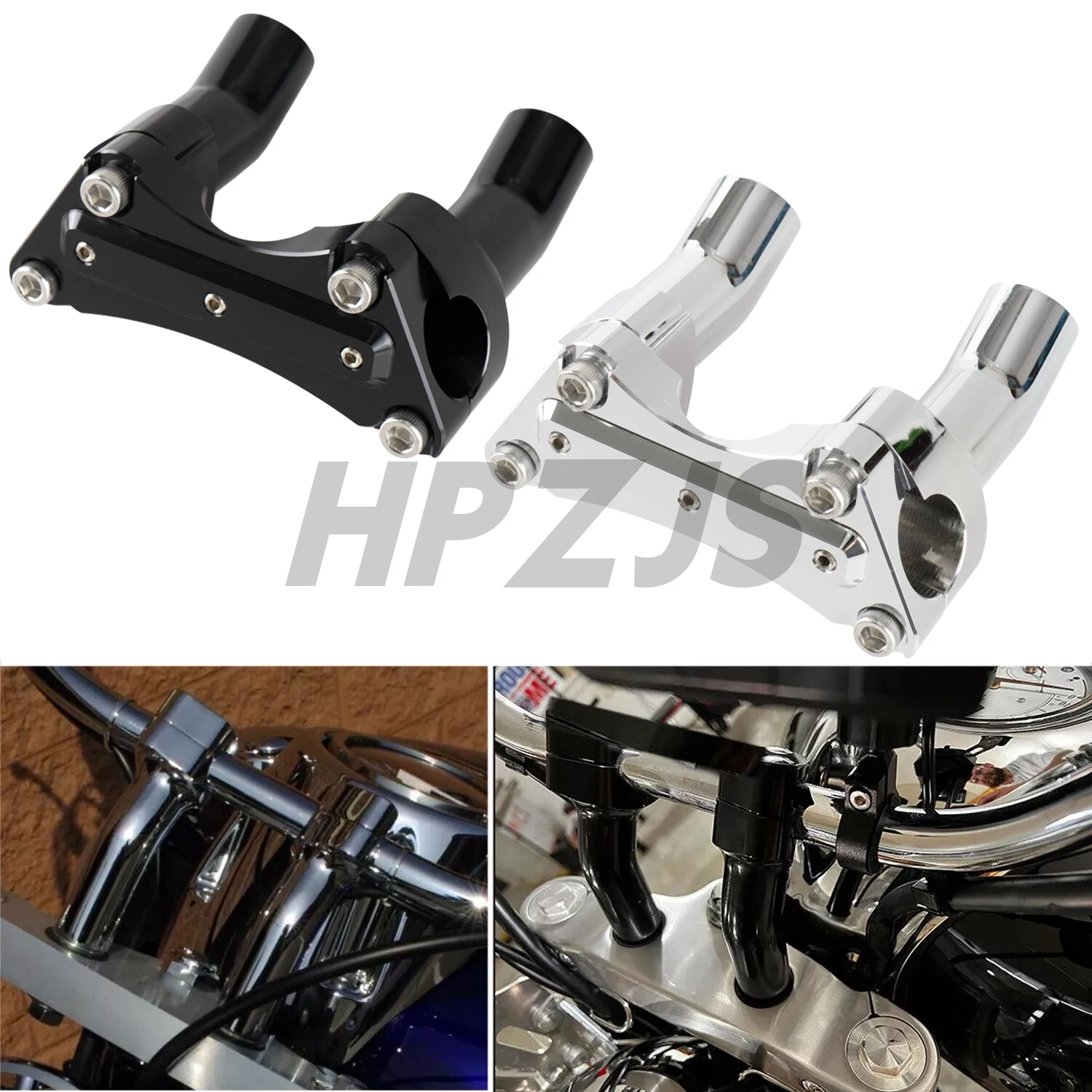 

3.5" Motorcycle Pullback Handlebar Riser Top Clamp For Harley Davidson Dyna Street bob Softail Sportster CNC Aluminum